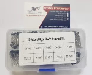 Hộp Diode tổng hợp từ 1N4001 đến 1N5819. 10 loại, mỗi loại 20 cái